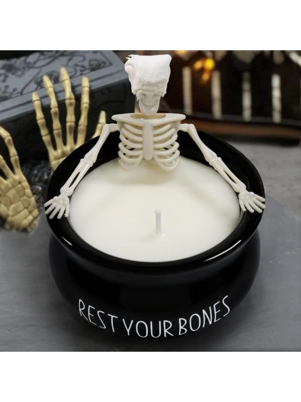 Cute Skeleton Candles - Halloween Indoor Decor for Spooky Home Vibes